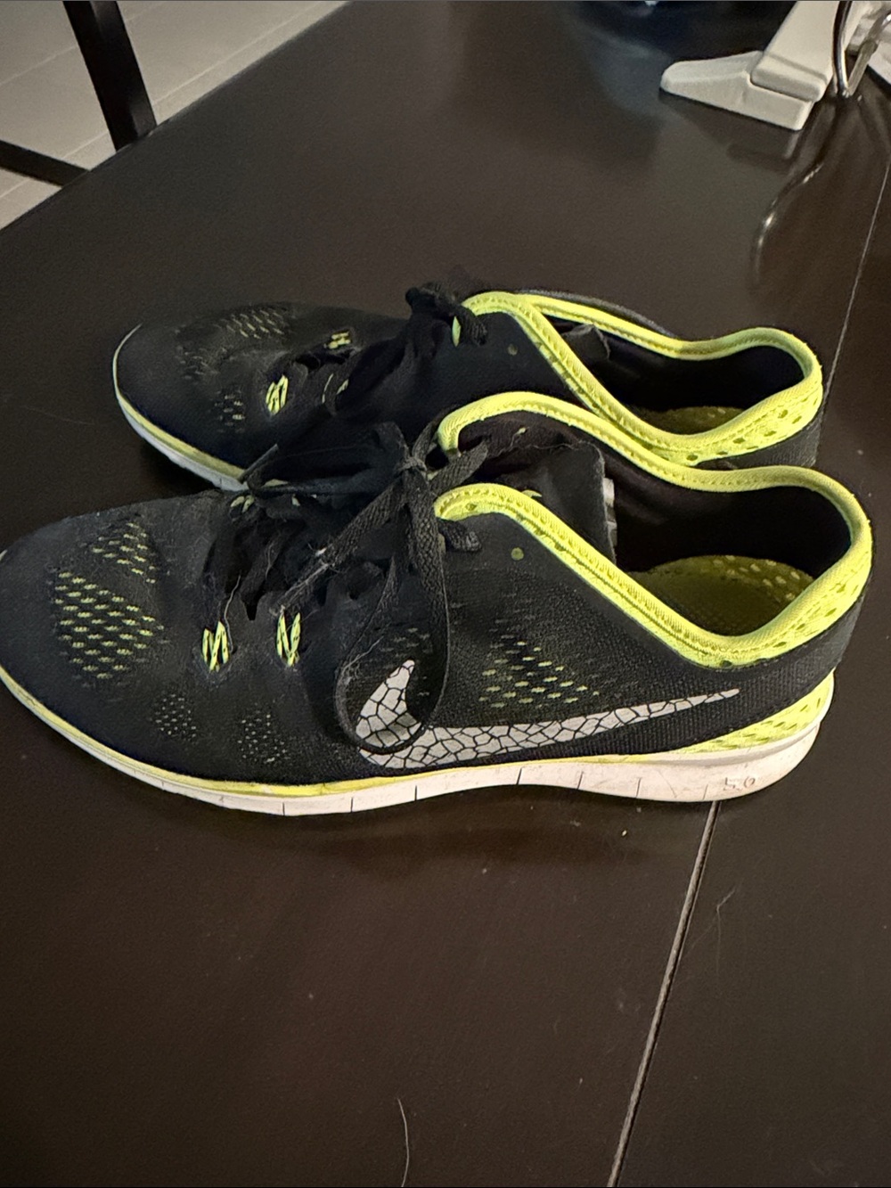 Nike Black with Neon Yellow Accent Running Sneakers